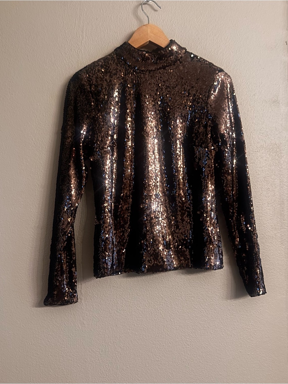 TED BAKER Lovato Sequin Mockneck Top
